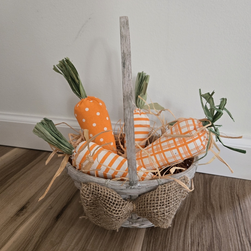 Handmade Rustic Orange Carrot Basket